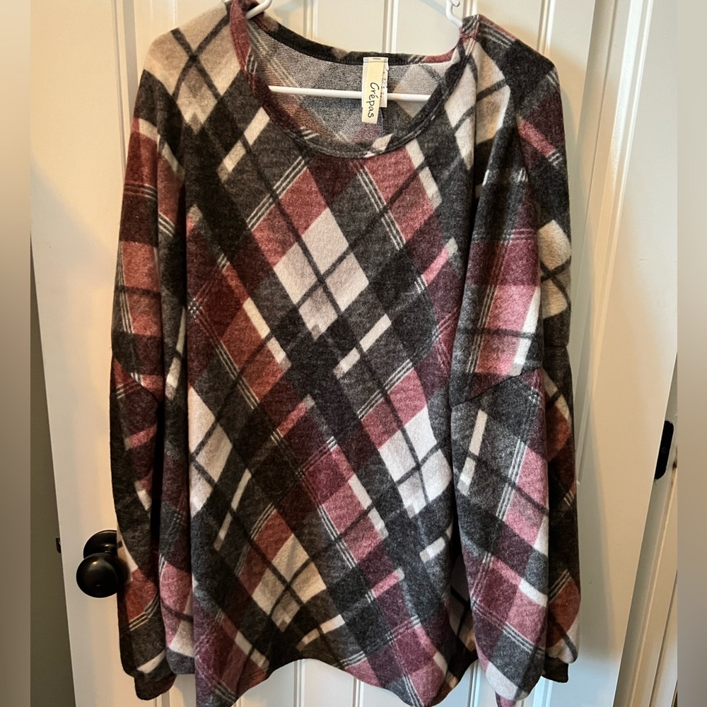 Soft and Fuzzy Plaid Top